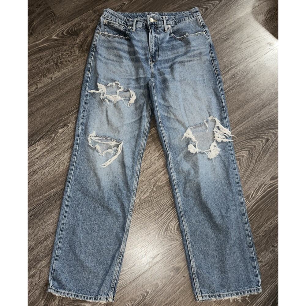 Good American Women's Good Vintage Straight Leg Jeans Medium Wash Size 12